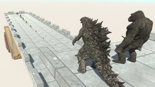 Godzilla and King Kong Death Fall v2  Animal Revolt Battle Simulator [upl. by Ylrebmek433]