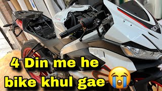 Aprilia rs 457 puri khul gae 😰Ab kya hoga 😳 [upl. by Ymerrej]