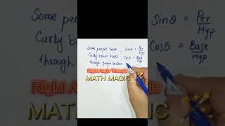 Right Angle Triangle Maths youtubeshorts viralshorts mathmagiczone trignometry [upl. by Winnifred]