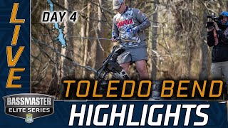 Highlights Day 4 Bassmaster action at Toledo Bend [upl. by Yerffoj]