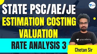 Rate Analysis 3  L7  Estimation Costing amp Valuation  Chetan Sir [upl. by Dleifyar]