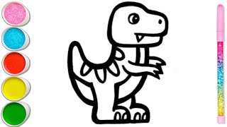 Trex Dinosaur easy drawings together Come and paint with me [upl. by Hirasuna453]