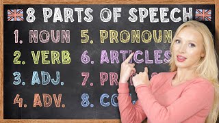 The 8 Parts of Speech in English Grammar  Free PDF amp Quiz [upl. by Ylagam]