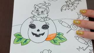 ASMR Halloween Coloring Book 24 [upl. by Morlee]