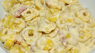 👌PASTA TORTELLINI EN SALSA CARBONARA SENCILLA🍶 BEATRIZ COCINA [upl. by Eivol]