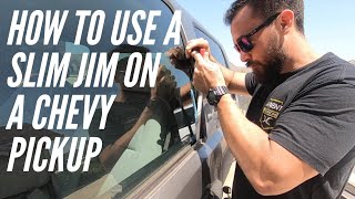 How to use a Slim Jim on a Chevy Silverado  Unlock a Car door [upl. by Gorges890]