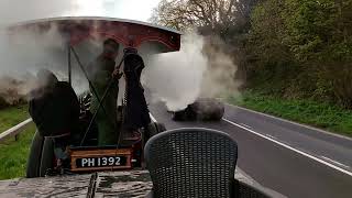 Foden J Type Steam Wagon overtaking Burrell Gold Medal Empress of Britain on the easter road run [upl. by Bentley]