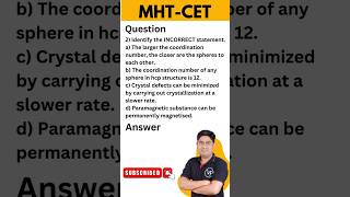 Question mhtcet chemistry [upl. by Yenaffit]