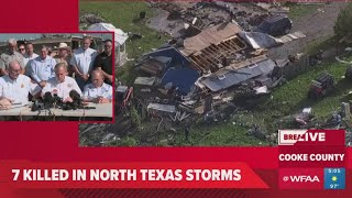 North Texas Tornado Gov Abbott gives an update from Cooke County where 7 people were killed [upl. by Eneg]