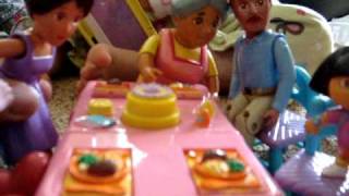 Doras Dads BDAY WISH Dora Dolls Playhouse [upl. by Ellehsyt]