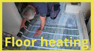 Installing electrical FloorHeating and more Lime Rendering  Episode99  Rebuilding the bathroom [upl. by Schouten]