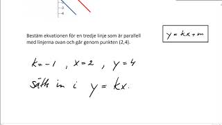 Matematik 1bc 2a Räta linjens ekvation  Parallella linjer [upl. by Lebam84]