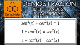 Identidades Pitagóricas DEMOSTRACIÓN [upl. by Assirhc]