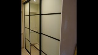 Custom Built Sliding Door Wardrobes  Soft White amp Mirror Glass  Black Frame  MDF Trim [upl. by Cita38]