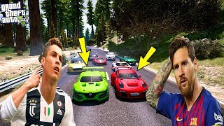 RONALDO VE MESSİ AŞIRI HIZLI SÜPER ARABALARLA YARIŞIYOR  GTA 5 [upl. by Atikihc941]