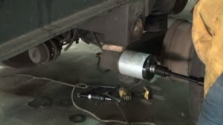 Hendrickson suspension bushing replacement on semi trailer [upl. by Marva]