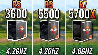 Ryzen 5 3600 vs Ryzen 5 5500 vs Ryzen 7 5700X [upl. by Jeuz]