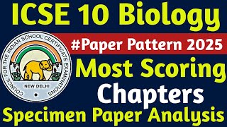 ICSE Class 10 Biology Paper Pattern 2025 Board  Most Scoring Chapters  Specimen Paper Analysis [upl. by Ness819]