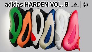 adidas HARDEN VOL 8  UPCOMING COLORWAYS PREVIEW [upl. by Yrnehnhoj]