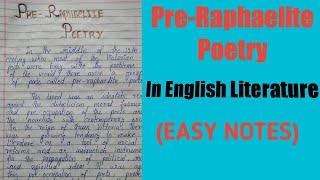 PreRaphaelite Poetry  PreRaphaelite poetry Notes  pdf is my descriptionletsfunwithstudy [upl. by Manup]