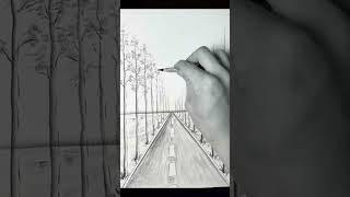 Draw the path in my hometown with few simple strokes drawing painting art sketch pencildrawing [upl. by Enomal]