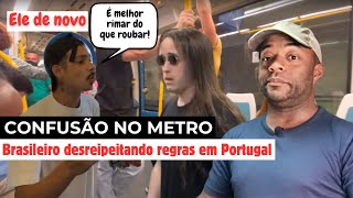 Confusão e desrespeito no metrô em Portugal [upl. by Hoagland954]