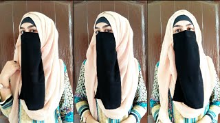 Instant Full Coverage Hijab Style With Saudi Niqab  Niqab Style [upl. by Aelegna776]