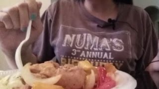 ASMR Eating Salmon with Bell Peppers Beef with Cabbage Whispering [upl. by Peonir]