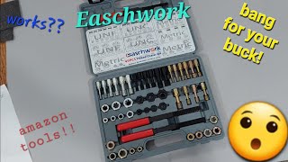 easchwork 49 Piece Thread Chaser Set SAE amp Metric Rethreading Kit Amazon pickup [upl. by Nylear]