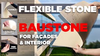 BAUSTONE ®  3mm Innovative Ultra Thin SUPER FAST Exterior Wall Cladding  Flexible stone veneer [upl. by Eibrad]