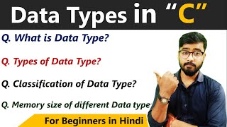 Data Types in C Language  Primitive Derived User Defined  By Rahul Chaudhary [upl. by Aoket]