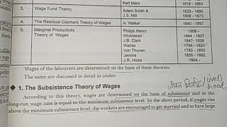 Wages and theory of wages  Subsistence theory standard of living theory wage fund theory [upl. by Corell]