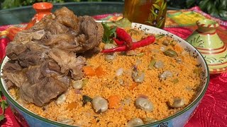 Thamakfoult Ifelfel AzeguaghChadlouh  🇩🇿Couscous aux légumes Paprika viande séchée kabyle [upl. by Irt472]