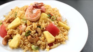 Pineapple Fried Rice Recipe ข้าวผัดสัปปะรด  Hot Thai Kitchen [upl. by Yerkovich]