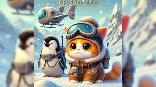 🐈Cute Cat And Penguin Friend🐧cat cats catshorts ai funny kitten cutecats cute MCUstoryStar [upl. by Siaht]