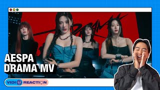 VidiOReaction Indonesian Singer First Time Reacts to AESPA  DRAMA MV [upl. by Anelehs]