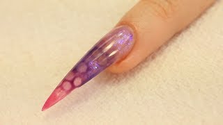 Bubble Effect UV Gel Stiletto Nail Design Tutorial [upl. by Kane952]