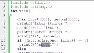 Compare two string using strcmp function [upl. by Lavern]