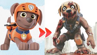 Paw Patrol As Giant Zombies  Smart Ai Animation [upl. by Erma794]