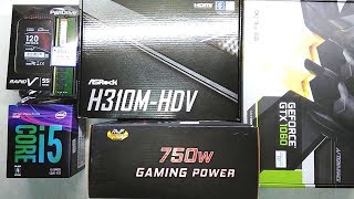 intel Core i5 8400 Asrock H310MHDV msi GEFORCE GTX 1060 750W Gaming Power [upl. by Samoht]