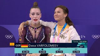 Darja Varfolomeev wins gold medal in womens Rhythmic Gymnastics Olympics Paris 2024 [upl. by Chem988]