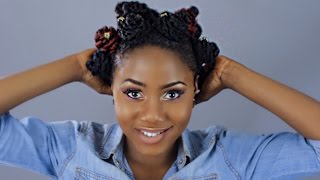 HOW TO  Bantu Knots with Extension Natural 4c Hair [upl. by Bounds]