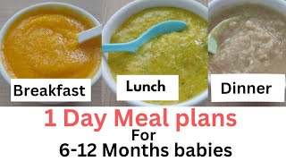 Baby Food For 6  months babies  1 day meal plans for 612 Months Babies [upl. by Llehctim]