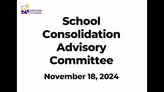 SRCS School Consolidation Advisory Committee  November 18 2024 [upl. by Diraf]