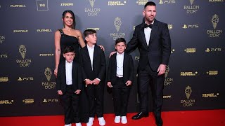 Siempre ellos así llegó la familia Messi al Balón de Oro 2023 [upl. by Tecil783]