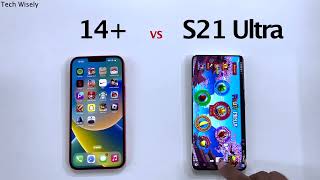 iPhone 14 Plus vs SAMSUNG S21 Ultra Speed Test [upl. by Ananna]