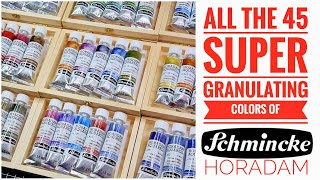 45 Colors of the Schmincke Super Granulation Sets  Complete Color Range Watercolor Review [upl. by Emlin539]