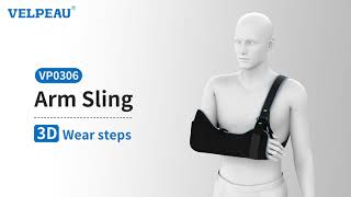 VP0306 VELPEAU Arm Sling Tutorial Video  Wearing Demo [upl. by Dilly]