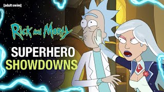 Superhero Showdowns  Rick and Morty  adult swim [upl. by Htaeh235]