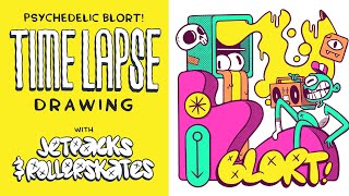 Time LapseSpeed Drawing of Psychedelic BLORT Illustration [upl. by Bruce]